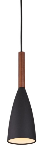 Soft 10 - Pendul negru cu finisaj din lemn