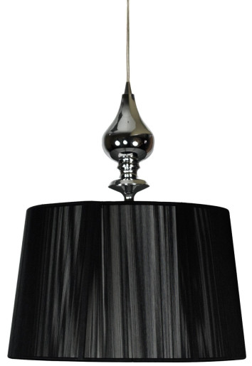 Gillenia - Pendul negru cu abajur cilindric