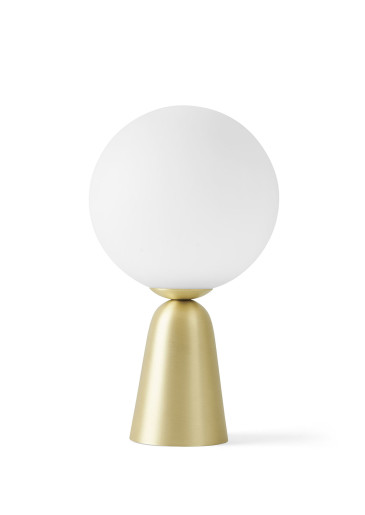 Lunar I - Lampă de masă aurie cu abajur alb din sticlă