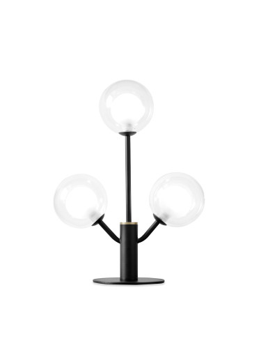 Cosmo II -  Lampă de masă neagră cu 3 globuri din sticlă   