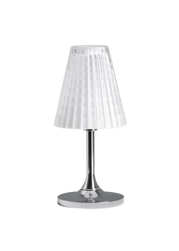 Flow - Lampă de masă albă cu abajur din cristal