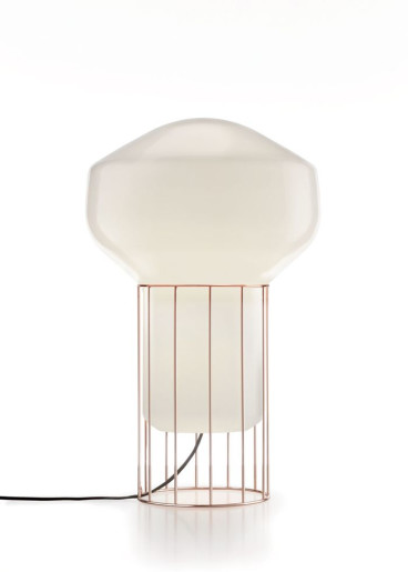 Aérostat F27 IV - Lampă de masă cu abajur din sticlă și finisaj de cupru