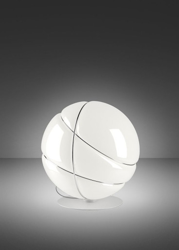 Armilla - Lampă de masă alb/crom sferică din sticlă