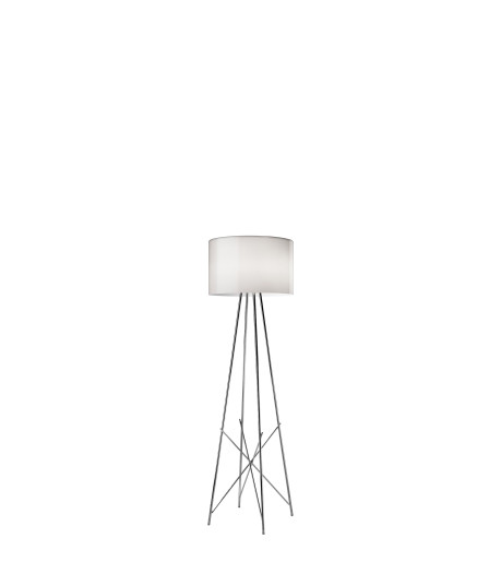 Ray Floor 1 - Lampă de podea albă cu abajur din sticlă