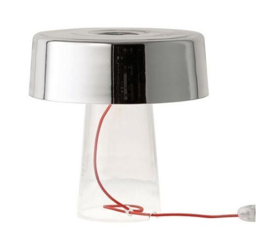 Glam T1 - Lampă de masă cu abajur argintiu din sticlă  