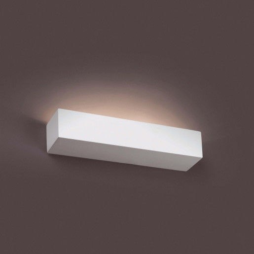 Eaco 353 - Aplică albă rectangulară din ghips cu 2 surse de lumină  