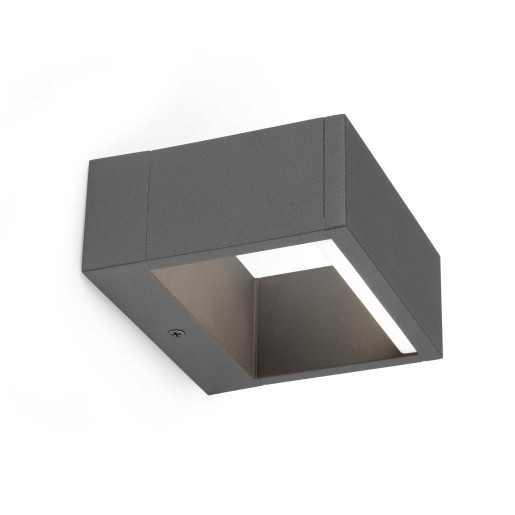 Alp - Aplică rectangulară gri din aluminiu