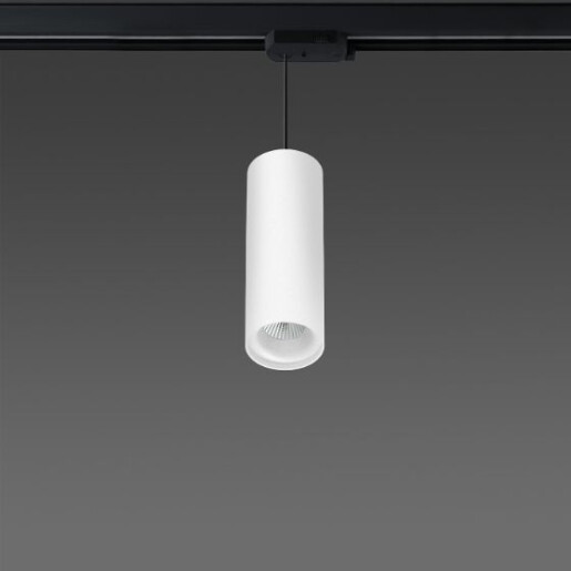 Cube Tube 185 Alb - Proiector pe șină suspendat cilindric din aluminiu