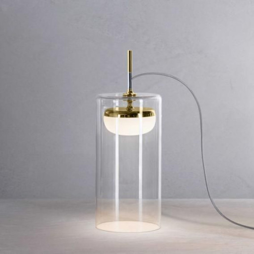 Diver T3 I - Lampă de masă transparentă cu finisaj auriu