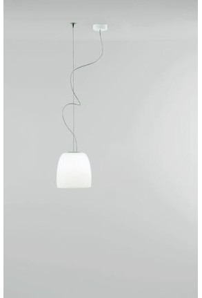 Notte S1 Led  - Pendul cu abajur alb din sticlă 
