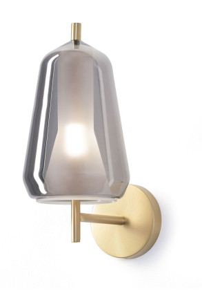 X-Ray I  - Aplică aurie cu abajur gri din sticlă