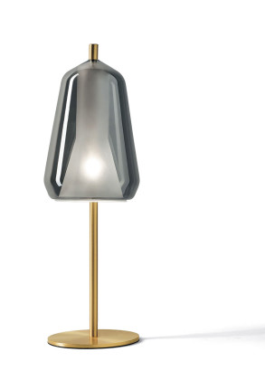 X-Ray I  - Lampă de masă aurie cu abajur gri din sticlă