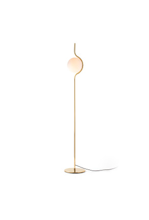 LE VITA LED 6W - Lampă de podea aurie din aluminiu cu abajur alb                                                                      