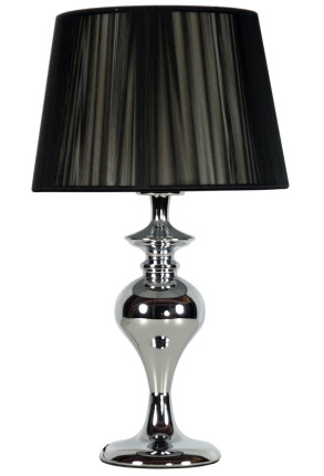 Gillenia - Lampă de masă cromată cu abajur negru