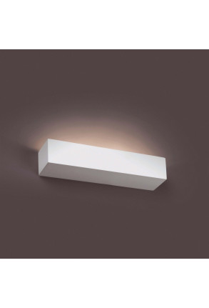 Eaco 353 - Aplică albă rectangulară din ghips cu 2 surse de lumină  