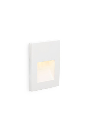 PLAS 1W 3000K LED I - Lampă încastrată în perete albă rectangulară din aluminiu                                                              
