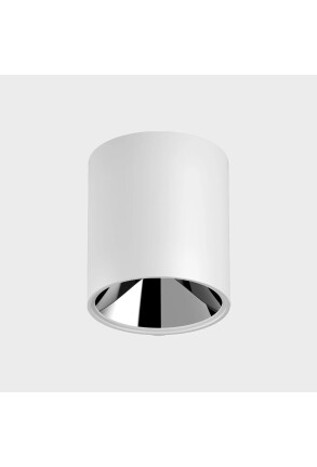 Luxo Lur - Spot aplicat cilindric alb cu interior cromat