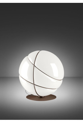 Armilla - Lampă de masă maro sferică din sticlă