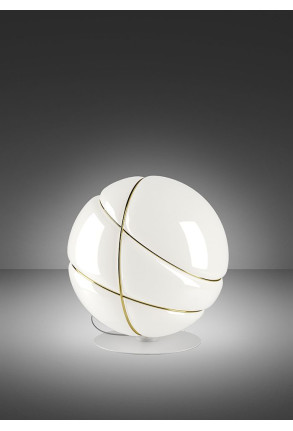 Armilla - Lampă de masă alb/auriu sferică din sticlă