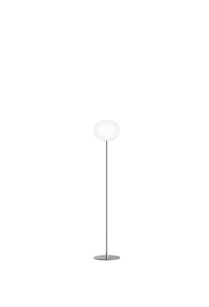 Glo-Ball Floor 2 - Lampă de podea argintie cu abajur din sticlă