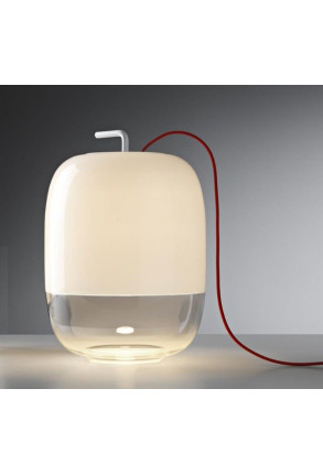 Gong T3 - Lampă de masă albă din sticlă  