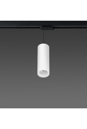 Cube Tube 185 Alb - Proiector pe șină suspendat cilindric din aluminiu