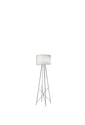 Ray Floor 1 - Lampă de podea albă cu abajur din sticlă