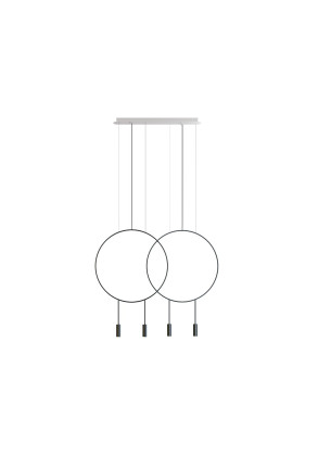 Revolta Double 3000 K - Lustră neagră din aluminiu cu 4 surse de lumină cu finisaj mat