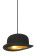 Jeeves - Pendul cu abajur negru din lână în formă de pălărie