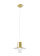 Lollipop III - Pendul auriu cu abajur alb din sticlă
