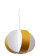 Carambola Medium - Pendul rotund din furnir cu finisaj alb